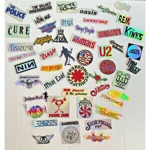 50 Classic Rock Stickers 60s 70s 80s 90s Rock & Roll Waterproof HIGH QUALITY!!!!